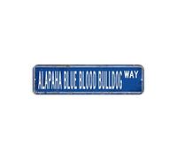 Alapaha Blue Blood Bulldog Street Sign You Me and The Dogs Letrero de metal de 7,6 x 30,5 cm, personalizable fácil de montar, póster antiguo para bares, restaurantes, cafeterías, pubs