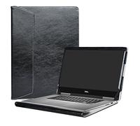 Alapmk Diseñado Especialmente La Funda Protectora de Cuero de PU para 13.3" DELL Inspiron 13 2-in-1 7000 Series 7373 i7373 / Inspiron 13 7370 i7370 Ordenador portátil,Negro