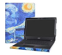 Alapmk Diseñado Especialmente La Funda Protectora de Cuero de PU para 14" Acer Aspire 1 14 A114-31 A114-32/Aspire 3 14 A314-21/Aspire R14 R5-471T Series Ordenador portátil,Starry Night