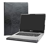 Alapmk Diseñado Especialmente La Funda Protectora de Cuero de PU para 14" ASUS Chromebook C423NA Series Ordenador portátil(No Compatible con:ASUS Chromebook C223NA C523NA),Negro