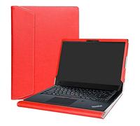 Alapmk Diseñado Especialmente La Funda Protectora de Cuero de PU para 14" Lenovo ThinkPad T14 T14s P14s T490 T495 T495s T490s T480s/ThinkPad P43s Ordenador portátil (Not fit thinkpad T480),Rojo