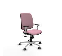 Alares tapizada sincro bali rosa brazos blancos base aluminio ruedas 6