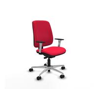 Alares tapizada traslack bali rojo brazos blancos base aluminio ruedas