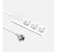 Alargadera dalton c/cable 1,5m 3gx1,5mm blanco/gris 3enchufes+interrup