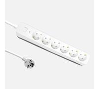Alargadera dalton c/cable 1,5m 3gx1,5mm blanco/gris 6enchufes+interrup
