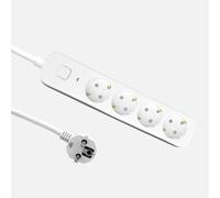 Alargadera dalton c/cable 3m 3gx1,5mm blanco/gris 4enchufes+interrupto