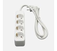 Alargadera florey cable 1,5m 3gx1,5mm2, 4enchufes blanco 4x4x21cm