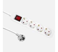 Alargadera florey cable 1,5m 3gx1,5mm2, 4enchufes+interruptor blanca p