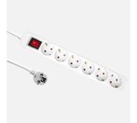 Alargadera florey cable 1,5m 3gx1,5mm2, 6enchufes+interruptor blanca p