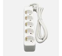 Alargadera florey cable 3m 3gx1,5mm2, 5enchufes blanco 4x4x25cm