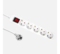 Alargadera florey cable 3m 3gx1,5mm2, 5enchufes+interruptor blanca pro