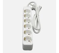 Alargadera florey cable 3m 3gx1,5mm2, 6enchufes blanco 4x4x29cm