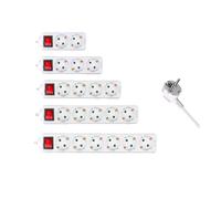Alargador de enchufe de 1,5 m, 3m y 5m con interruptor, Extensiones de enchufes europeo para cable eléctrico, ladrones para enchufar, Alargaderas de Regletas, luz indicadora, protectora de seguridad,