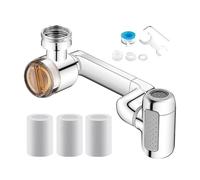 Alargador de grifo giratorio | 4 modos con filtro y ahorro de agua, extensión de fregadero con filtro | para casa, bañera, dormitorio, hotel, restaurante, conexión de manguera,