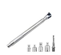 Alargador de llave dinamométrica automática, herramienta de mano 2 en 1 con cambio rápido para tuercas de 3/8" 1/2" 1/4", diseño delgado para espacios reducidos, mango antideslizante, acero cromado (6