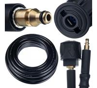 Alargador de manguera de alta presión de 15 m - Sistema Quick Connect | 200 bar de resistencia a la presión | Compatible con Stihl, Nilfisk, Gerni, protección de nailon y PVC | para limpiadores de