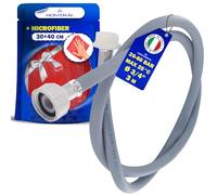 Alargador de Manguera Lavadora y Lavavajillas 3 m para Entrada Agua 25°C Presión de 20 a 60 Bar con Conexión Ø 3/4" - Completo con Bayeta Microfibra - MADE IN ITALY - MONTERAL