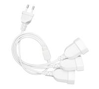 Alargador Eléctrico 3 en 1 Enchufe Plano Extrafino, 20 cm 250V/2,5A | Cable de Extensión, Enchufe Europeo, Compatible con TV, Ordenador, Monitor, Lámparas, Pequeños Electrodomésticos