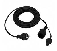 Alargador Eléctrico Exterior 25m IP44 3×1,5mm² 2000W Negro - Cable de Extensión Impermeable con Enchufe Uni-Schuko y Toma Schuko Tipo F con Tapa - Alargador para Jardín, Cortacésped - Horoz Electric