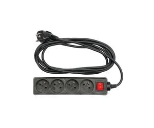 Alargador eléctrico - VOREL - 72630 - 4 tomas - Con toma de tierra - 1,5 m