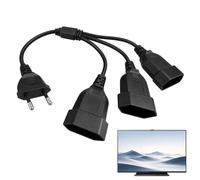 Alargador Enchufe Plano 3 en 1, Cable Alargador Eléctrico Tipo C 250V/2,5A con Protección VDE, Compacto, Duradero y Ecológico, Ideal para Casa, Oficina y Viaje, Diseño Resistente a Cortocircuitos