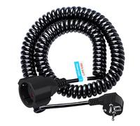 Alargador Espiral con Contacto de Puesta a Tierra, Cable Espiral con Contacto de Puesta a Tierra, Cable Espiral Extensible con Enchufe Espiral con Contacto de Puesta a Tierra