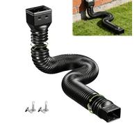 Alargador flexible para bajante de techo, flexible, redondo, para bajante de 80/100 mm, extensible de 47 a 150 cm, 1 pieza (negro)