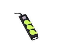 Alargador jardín/obra IP44 3 ench. interruptor negro 10563