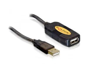 Alargador USB 2.0 Delock, activo, 10 m [Enchufe->toma, hasta 2 cables]