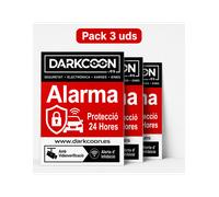 ALARM-3CARTELES-CAT Pack 3 carteles alarma conectada zona protegida 24 horas con videoverificación y anti inhibidores. Catalán.