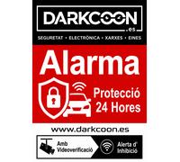 ALARM-CARTEL-CAT Cartel alarma conectada zona protegida 24 horas con videoverificación y anti inhibidores. Catalán.