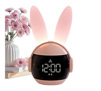 Alarm Clock - 1200mAh Morning Alarm | Digital Álarm, Bunny Shape Rechargeable Touch Control Night Light, 10x9x17cm ABS Battery Operated Alarmclocks With LED Display Heavy Sleepers Adults/Kids/ Bedroom