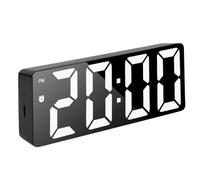 Alarm Clock, Display Desk Clocks, Date Display Temperature Reading Adjustable Brightness Lightweight Design Usb Powered Compact Structure, Home Decor for Bedroom, Living Room 6.29x2.36x1.06 Inches