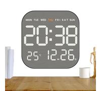 Alarm Clock for Bedroom - LED Large Display Multifunctional Digital Clock | ABS Body with Bright Adjustable Screen Duals Alarm and Snooze Functions, Modern Design for Bedside Table Living Room Office