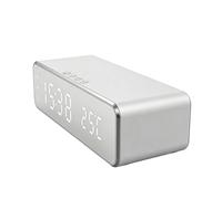 Alarm Clock Phone Charger - Digital Desk Timer for Bedside Nightstand | LED Temperature Display Stand with Charging Port, Desktop Clock Holder Organizer for Bedroom Office Study Table