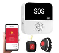 Alarma Avisador Personas Mayores, Botón de Llamada de Emergencia para Ancianos, Pulsera de Emergencia para Ancianos, Botón de Llamada WiFi para Cuidador para Pacientes Mayores,Personas Discapacitadas