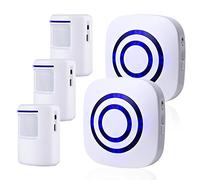 Alarma con Sensor de Movimiento, Alarma inalámbrica para Entrada de Entrada, Sistema de Alerta de Detector de Negocios, monitorea y Protege la Propiedad, 2 receptores y 3 sensores PIR, 38 melodías de