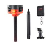 Alarma con sensor de movimiento para exteriores, alarma de luz LED solar con control remoto, sensor de movimiento solar ajustable, sirena de seguridad, sonido fuerte para granja y patio de fábrica