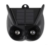 Alarma con sensor de movimiento solar con luz intermitente para disuadir a gatos, ardillas, ratas y pájaros en el jardín, patio, resistente a la intemperie, dispositivo de seguridad al aire libre