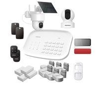Alarma Daewoo SA804 Refugio - Sistema Completo para el hogar: Central, Detectores de Apertura y Presencia, Sirena Solar, mandos a Distancia, cámaras rotativas Interiores y Exteriores, Compatible con