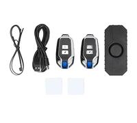 Alarma de Bicicleta Alarma de Motocicleta Alarma de Bicicleta Antirrobo Alarma de Bicicleta Sensor de Movimiento de Vibración Inalámbrica Alarma de Motocicleta a Prueba de Agua (Negro con 2 mandos a