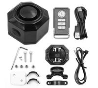 Alarma de Bicicleta con Control Remoto USB Recargable inalámbrico antirrobo Alarma de vibración 110db Volumen para Motocicleta Movilidad Scooter Caravana