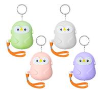 Alarma de bolsillo de 130 dB, 4 unidades con luz LED y llavero, alarma personal para mujeres, niños, personas mayores, alarma de bolsillo para niños, autodefensa, alarma de emergencia para exteriores