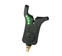 Alarma de caña para pescadores con ajuste de tono y sonido ajustables, diseño de alerta LED, base de pesca roscada 3/8 para uso en tierra, alarma de pesca electrónica, alerta LED, control de tono de