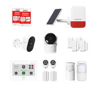 Alarma de casa conectada sin suscripción - Daewoo Security Smart Protect Remote Plus con cámaras HD, Sirena Solar y 6 contactores de Puerta - Compatible con Alexa & Google Home