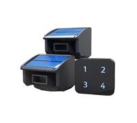 Alarma de entrada inalámbrica Solar 400 metros, Sensor y Detector movimiento resistente a la intemperie for exteriores, alerta seguridad DIY Para uso doméstico(KIT2)