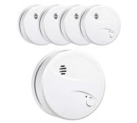 Alarma de Humo de 10 años con batería HEIMAN, VdS/BOSEC/EN14604 CE certificación Detector de Humo, Sensor fotoeléctrico con función de verificación automática de alarma-625PHS (5 Unidades)