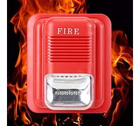 Alarma de Incendio Dc12V/24V Sonido y Luz Alarma de Protección contra Incendios Advertencia Estroboscópica Sirena Alerta de Seguridad Alarma de Sonido y Luz