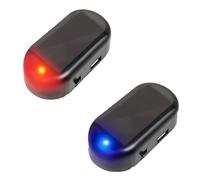 Alarma De Luces,Sistema De Alarma De Automóviles,Luces De Advertencia Para Automóviles,Alarma Solar Automotriz,Luces LED De Alarma De Automóviles,Sistema De Advertencia De Solar LED,Rojo/Azul,2 Piezas