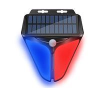 Alarma De Luz De Seguridad Solar,Luz De Advertencia Solar Lámparas Solares Impermeables Lámpara De Seguridad Exterior Sirena De Alarma Al Aire Libre De Doble Ojo para El Hogar Granja Barn Villa Yard